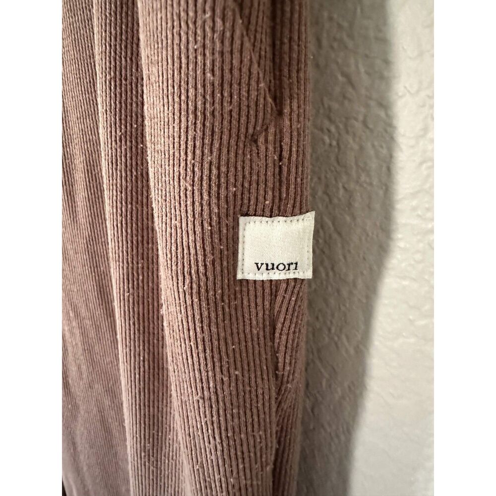 Vuori Aston Wide Leg Ribbed Pants Brown Size M Cozy Lounge Athleisure - Picture 3 of 7